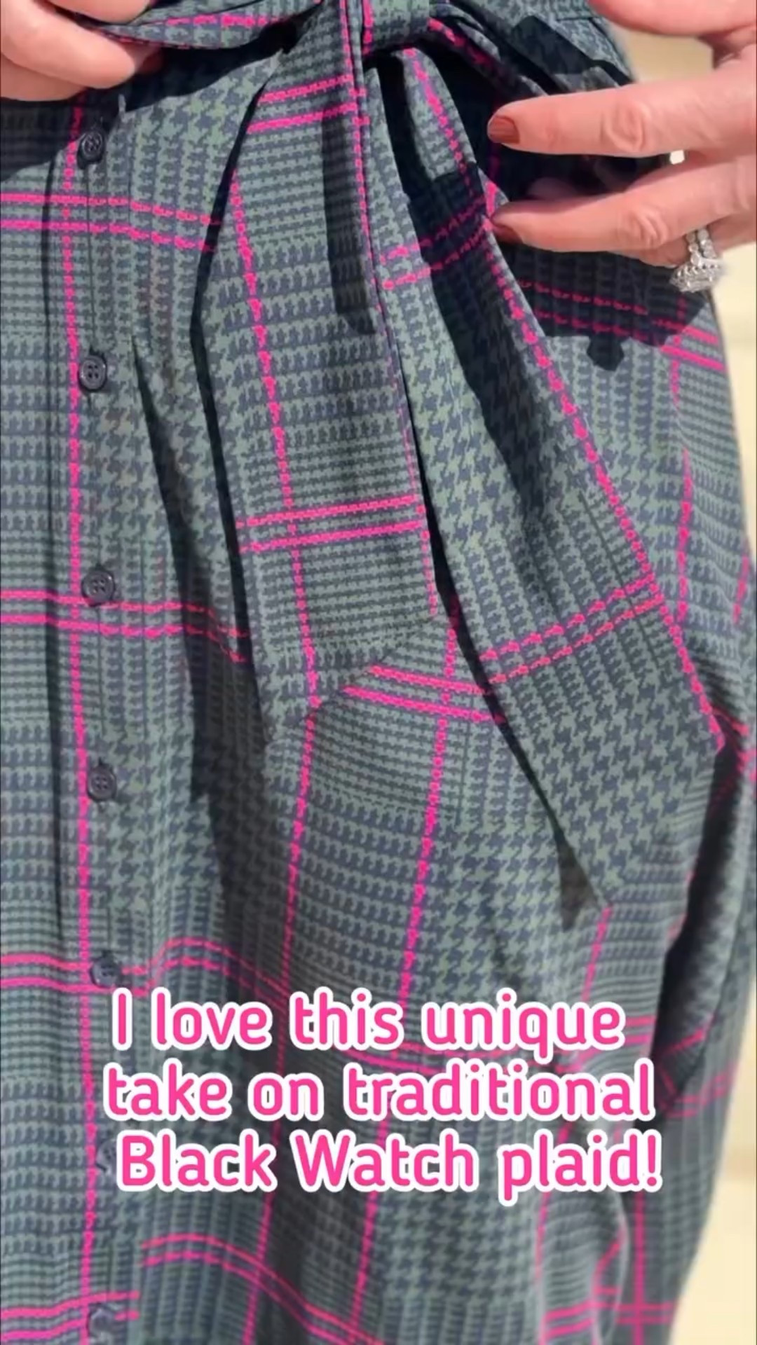 Holiday plaid, but make it feminine, fun, and totally unexpected! This fresh twist on classic Black Watch plaid gets a stylish upgrade with a pretty fuchsia stripe woven throughout for a playful pop of color that feels perfect for festive days ahead.
🩷
This polished @judeconnally shirtdress is made of soft, stretchy Jude Cloth, which is durable, wrinkle-free, smooth, and comfortable — aka great for travel and all-day wear. The brushed finish adds a slightly warmer, ultra-cozy feel, while the classic collar and tie-waist silhouette keep things chic and polished. I finished the look with navy suede pumps because timeless elegance always wins.
🏆

#LTKCyberWeek #LTKOver40 #LTKWorkwear