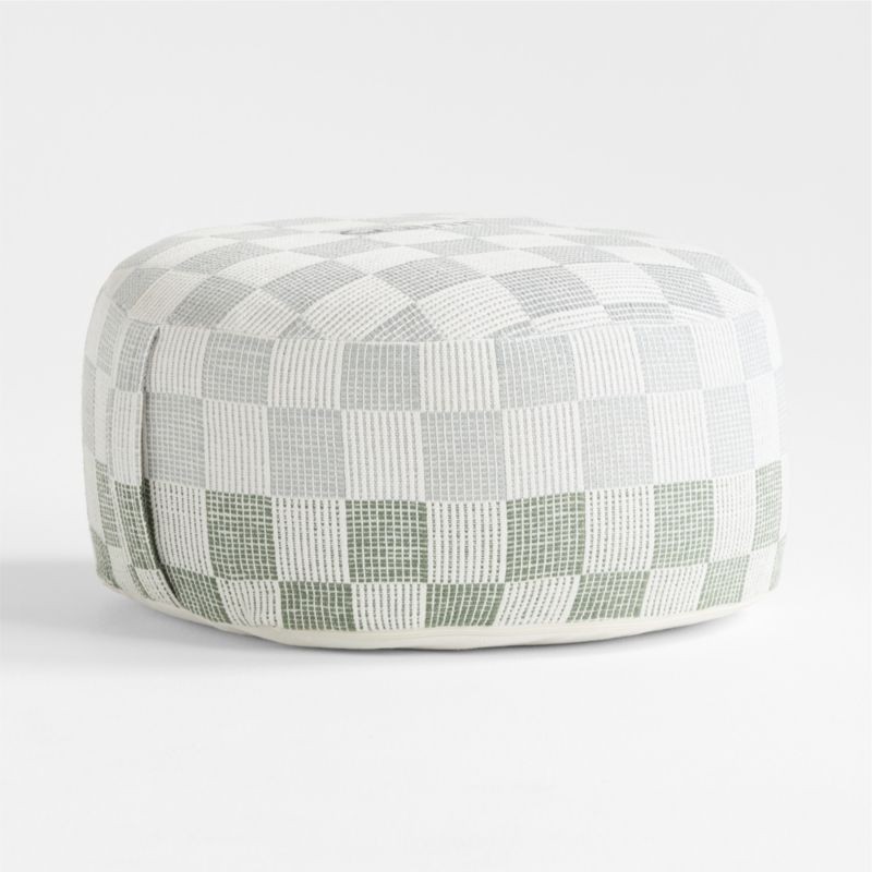 Cove Blue and Green Checkered Kids Floor Cushion + Reviews | Crate & Kids | Crate & Barrel