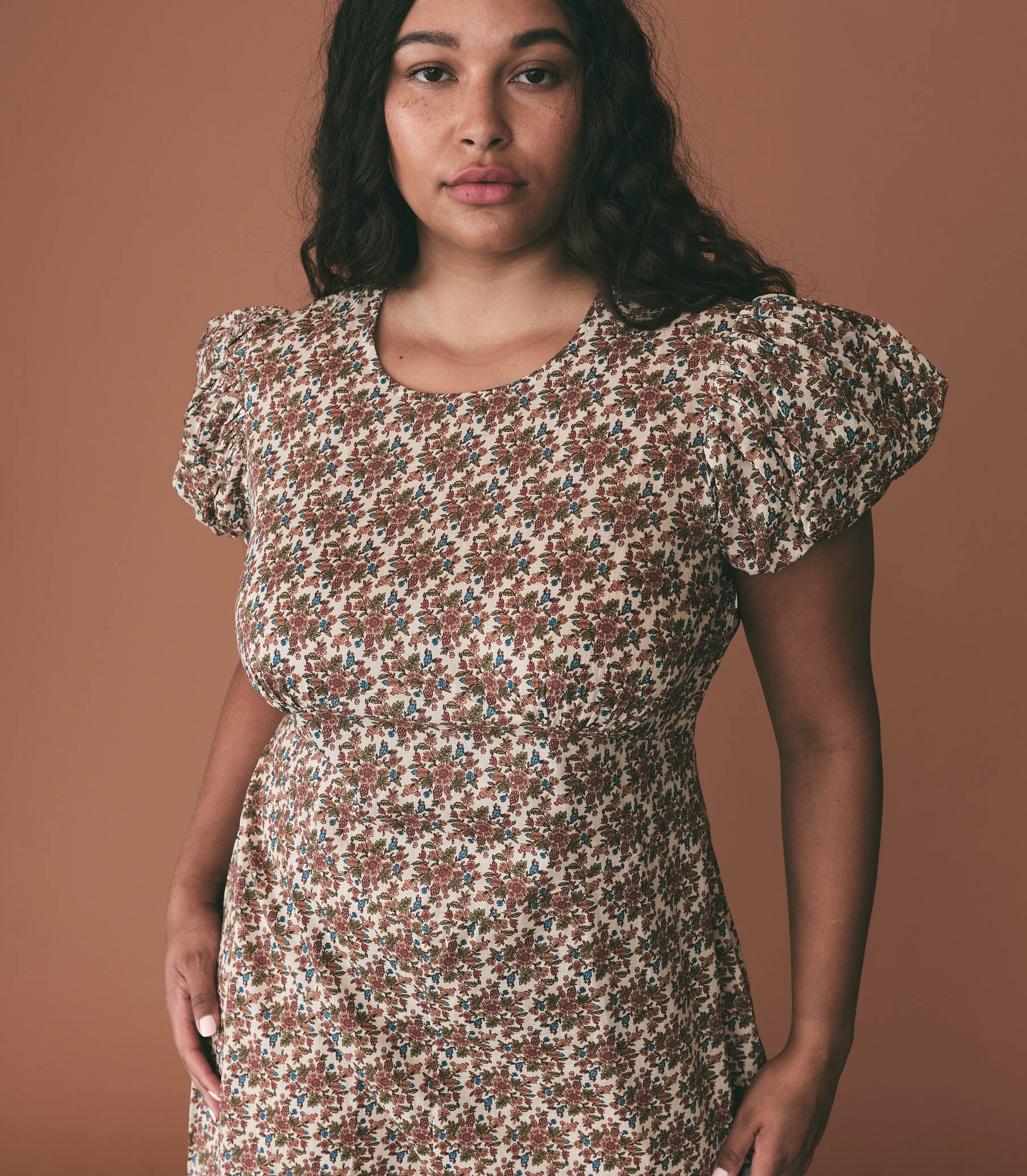 Rhodia Dress - Creme Forest Floral | DÔEN | DOEN