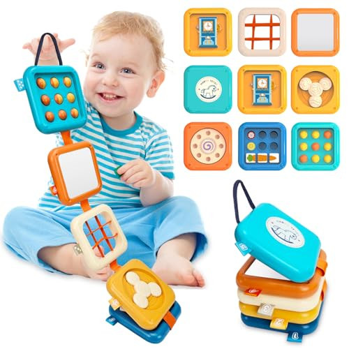 weirtoya Busy Board for 1 Year Old, Toddler Travel Toys for Toddler 1-3 Montessori Toys for 1 Year Old Travel Activities Cube Gifts for Baby Boy Girl My First Montessori Busy Board | Amazon (US)