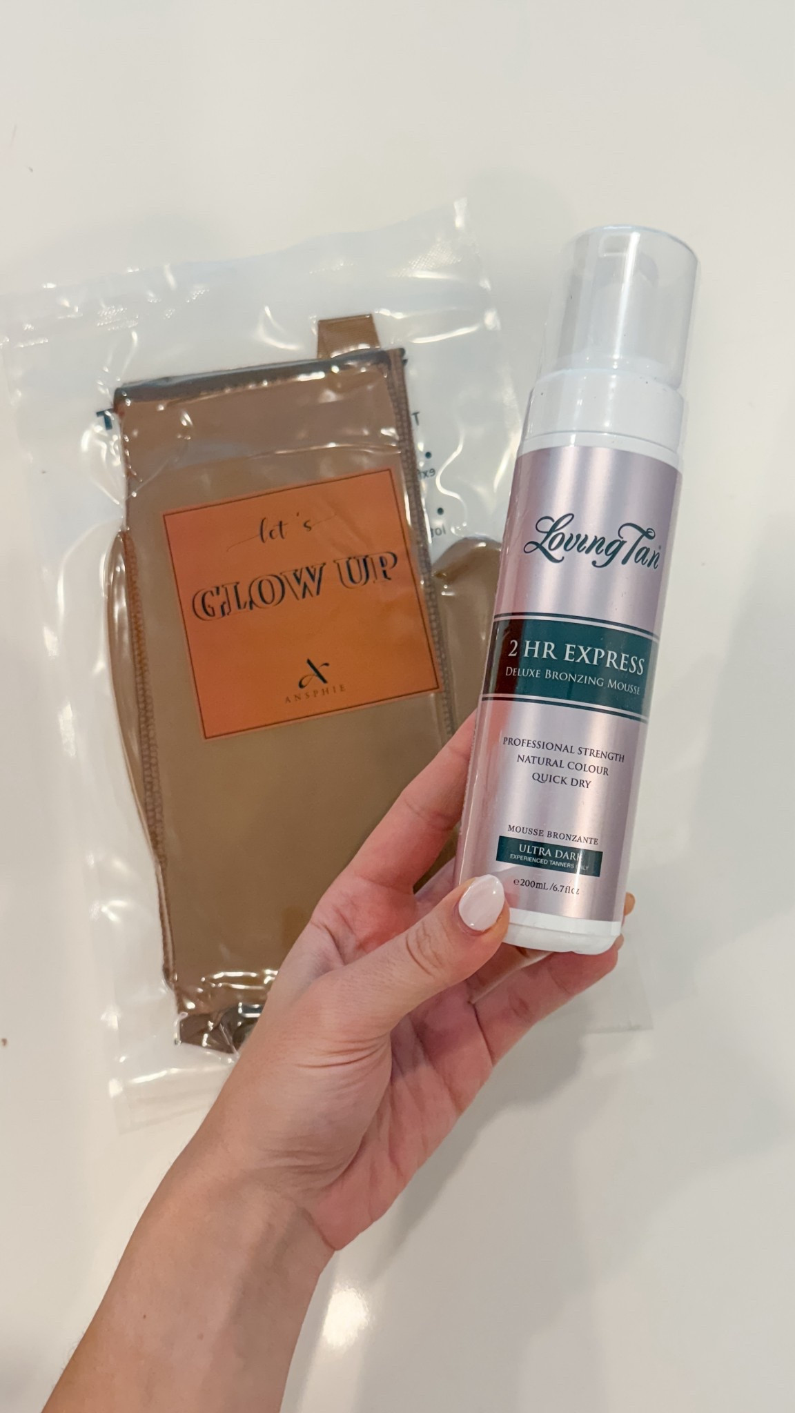 My favorite self tanner 

You just have to sit in it for 2 hours and then wash it off! 

And it’s not super sticky so you can wear it around the house while you do things and rinse it off without having to sleep in it 

I also linked my favorite mitt for getting my back, body powder so I’m less sticky and the brush I use to apply it 

It comes in 2 different sizes and a few different shades but I personally do the ultra dark 

#LTKFindsUnder50 #LTKgrwm #LTKselfcare