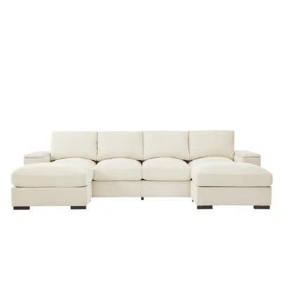 Sectional Sofa Deep Seat Sofa Couch With Ottomans, Corduroy Sofa Sleeper Comfy Upholstered Furniture For Living Room, Apartment, Office, (4-Seat & 2-O | Wayfair North America