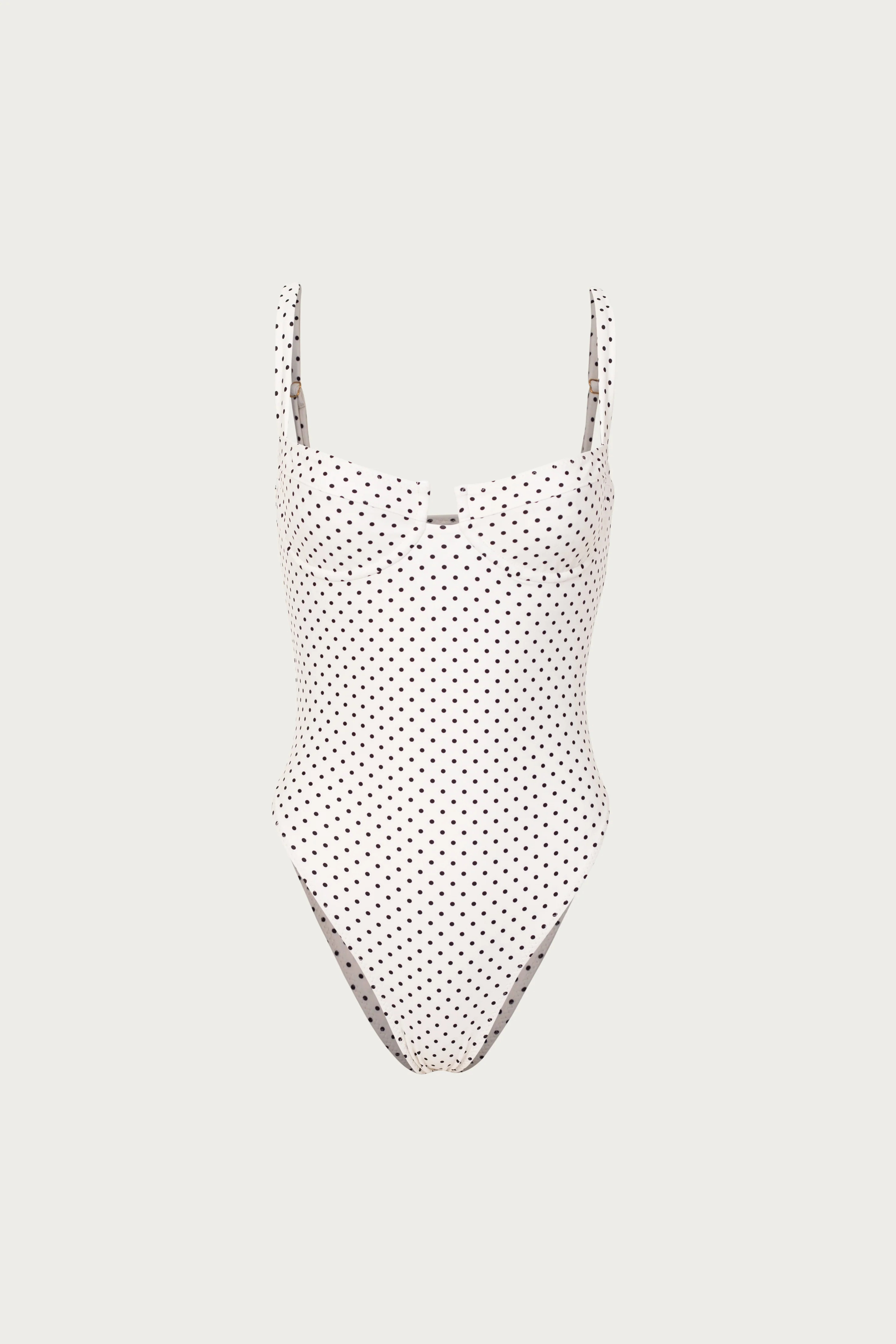 Bustier One Piece (Cream Black Polka Dot) | SAME