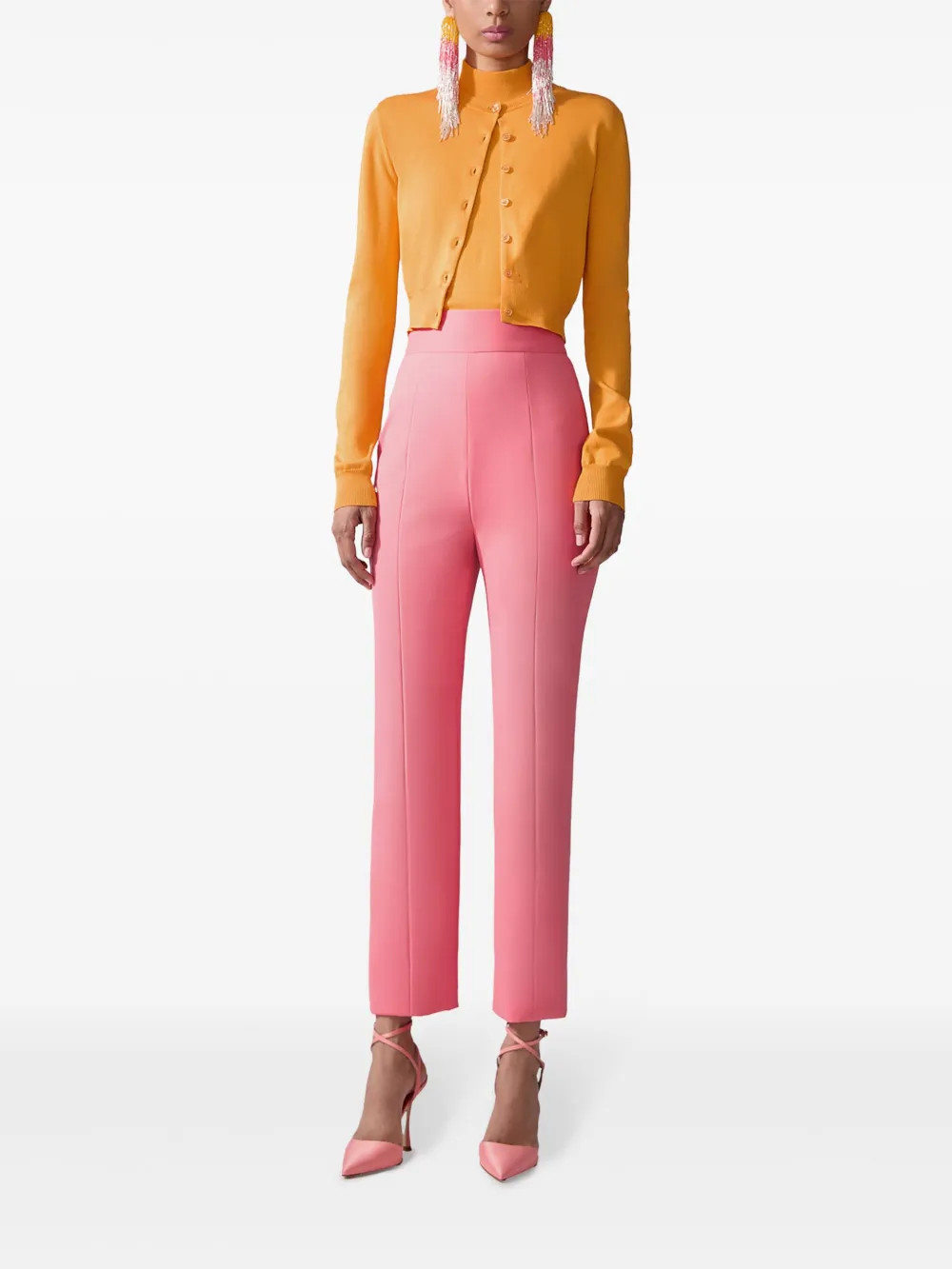Carolina Herrera high-waisted Skinny Trousers | Pink | FARFETCH | Farfetch Global