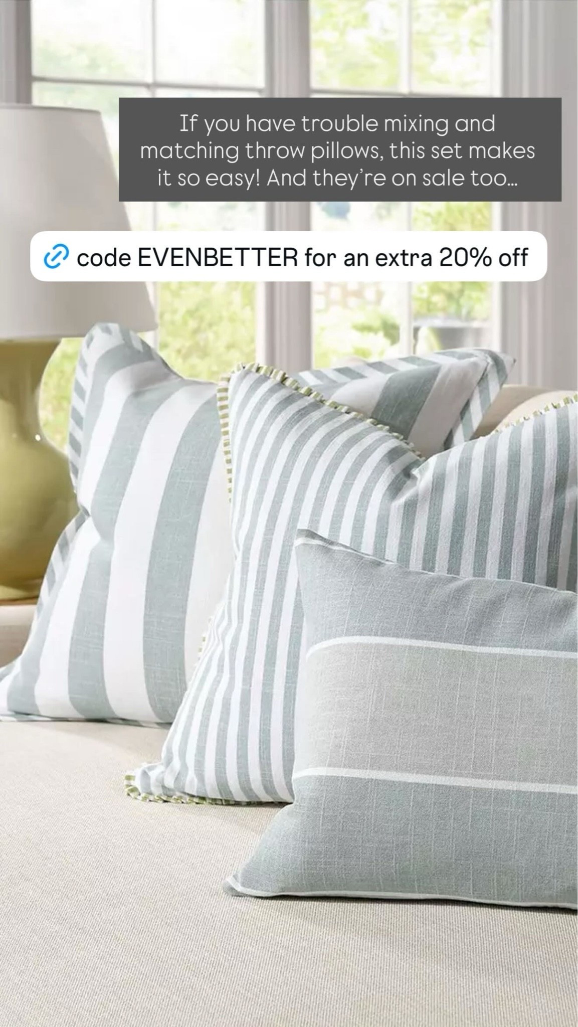 If you have trouble choosing a combination of throw pillows for your sofa, this makes it so easy! Several color options and they’re all on sale… use code EVENBETTER for an extra 20% off!

#LTKSaleAlert #LTKHome #LTKSeasonal