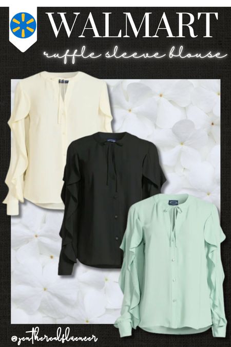 Walmart fashion, workwear, blouse, ruffle sleeve, affordable fashion, workwear 

#LTKfindsunder50 #LTKstyletip #LTKSeasonal