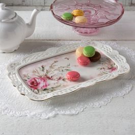 Country Grace Roses Pierced Porcelain Tray | Rod's Western Palace/ Country Grace