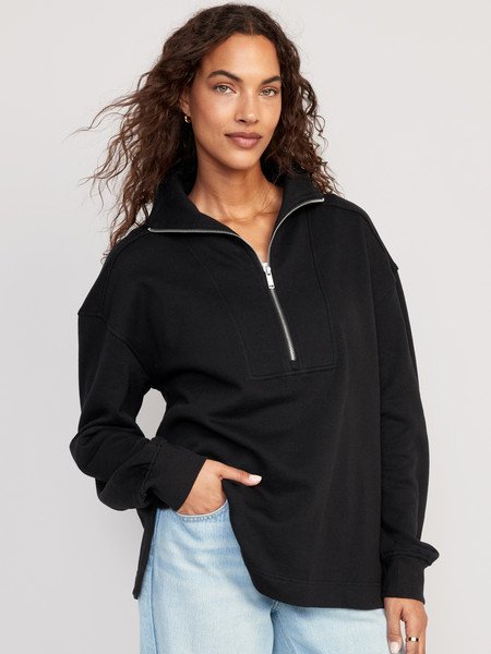Oversized Half-Zip Pullover Tunic for Women | Old Navy (US)