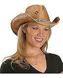 Charlie 1 Horse Women's Tulum Distressed Raffia Hat with Beaded Band, Brown Tea, X-Large | Amazon (US)