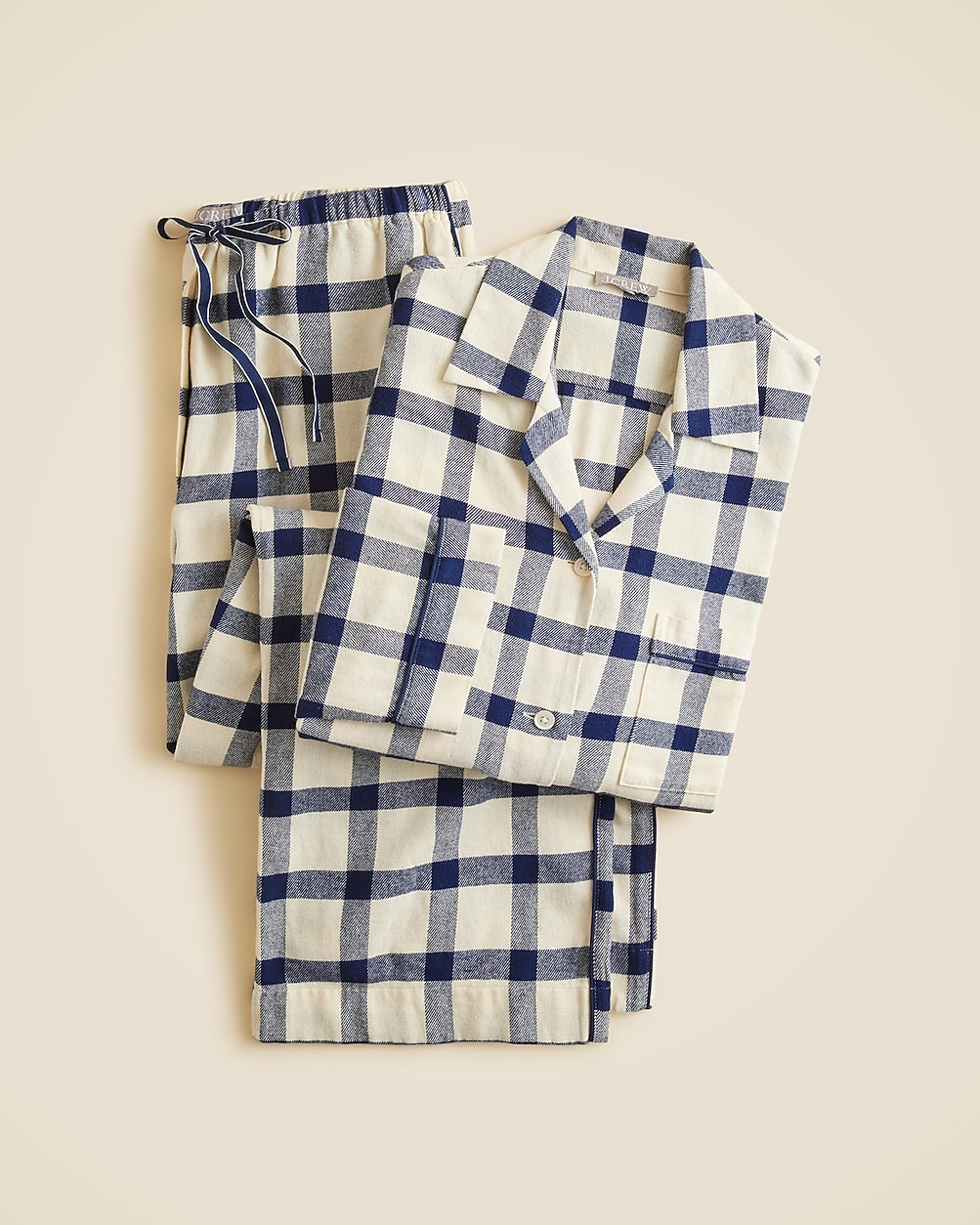 Flannel long-sleeve pajama pant set in plaid | J. Crew US