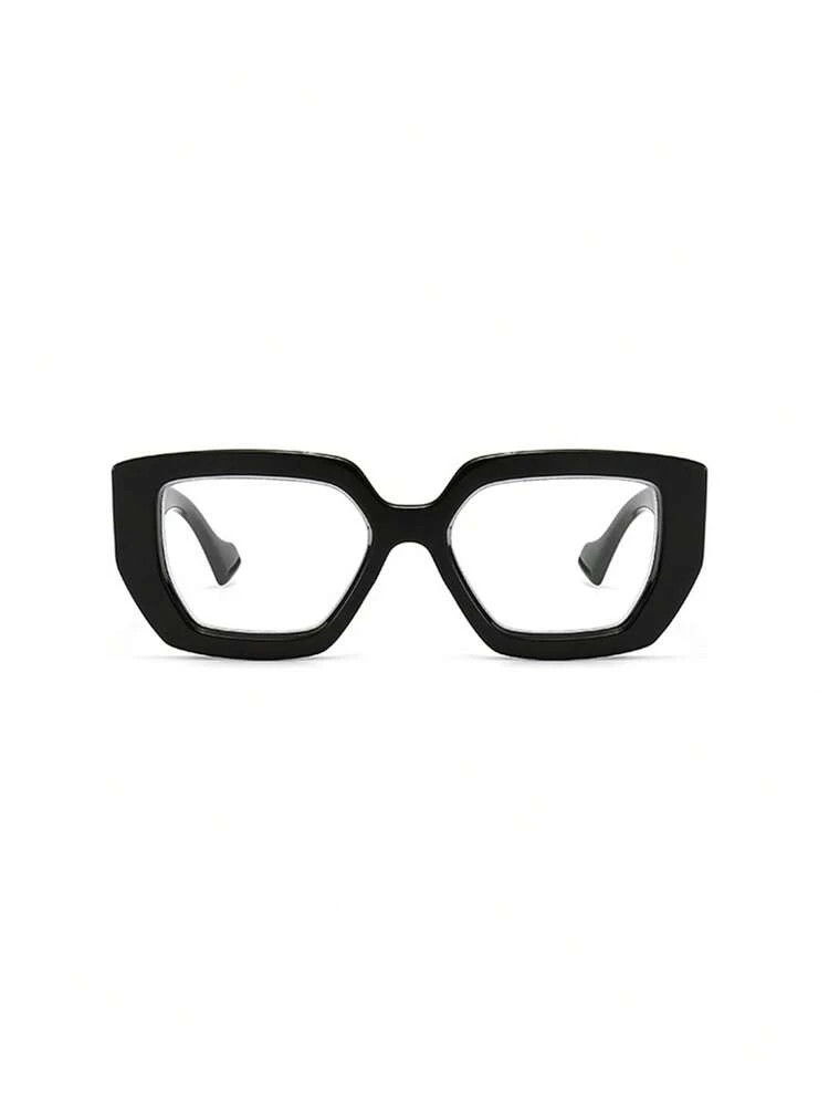feye 2pcs Women's Black Leopard Print Square Large Frame Fashion Glasses With Clear Lenses, Suita... | SHEIN