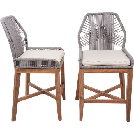 Lillian August Rope Cross-Weave Counter Stools - Set of 2 | Sierra