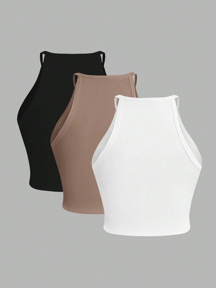 SHEIN Essnce Summer Plus Size Women's Casual Slim Fit 3-Pcs Camisoles | SHEIN