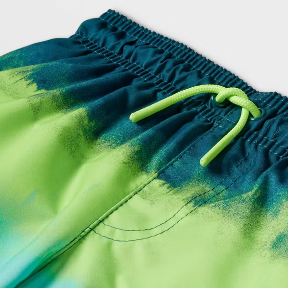 Toddler Boys' Striped Drawstring Swim Trunks - Cat & Jack™ Turquoise Blue | Target