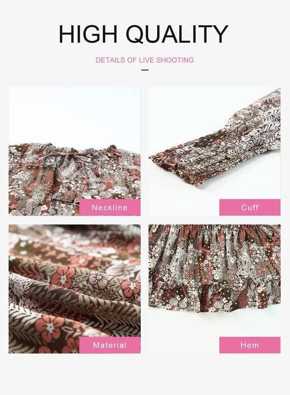 Dokotoo Womens Dresses 2024 Spring Summer Floral Print Split V Neck Ruffle Chiffon Elegant Mini S... | Amazon (US)