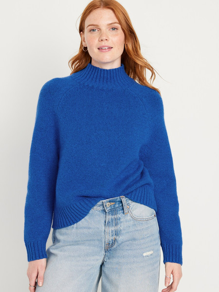 Mock-Neck Cropped Sweater for Women | Old Navy (US)