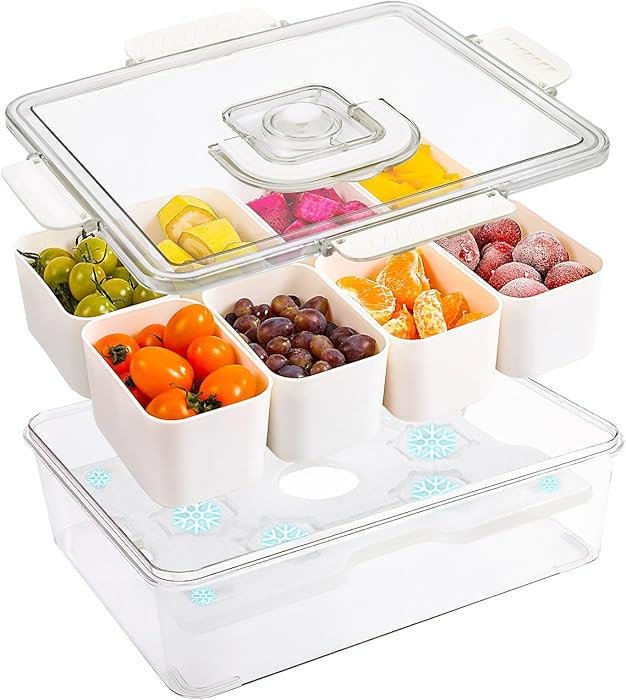 Snackle Box Container, Snack Tray with Lid and Handle, Snacklebox with Reusable Ice Pack, Hallowe... | Amazon (US)