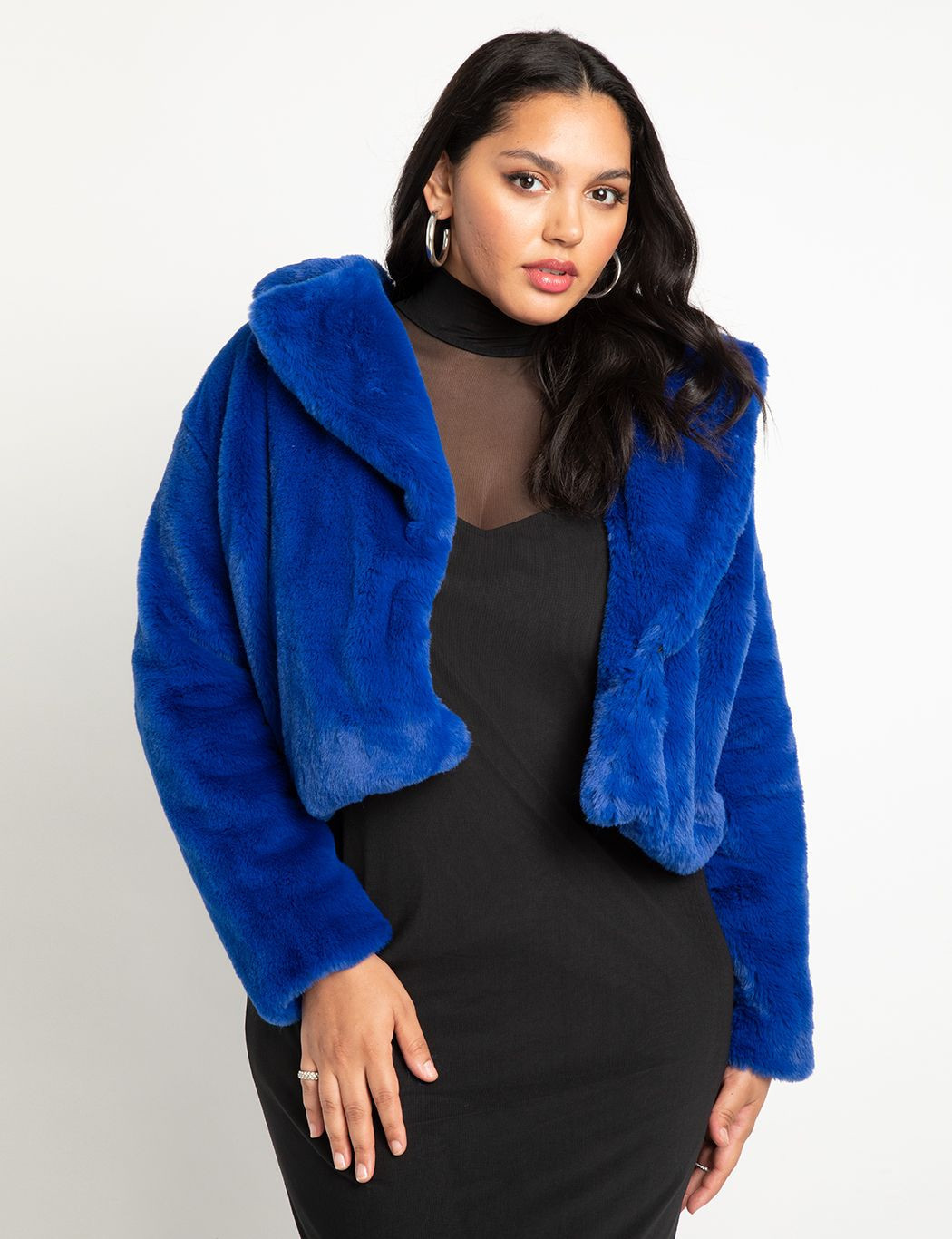 Faux Fur Crop Jacket | Eloquii