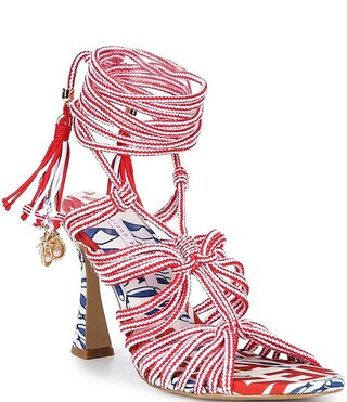Haiku Striped Tassel Ankle Wrap Printed Dress Sandals | Dillard's