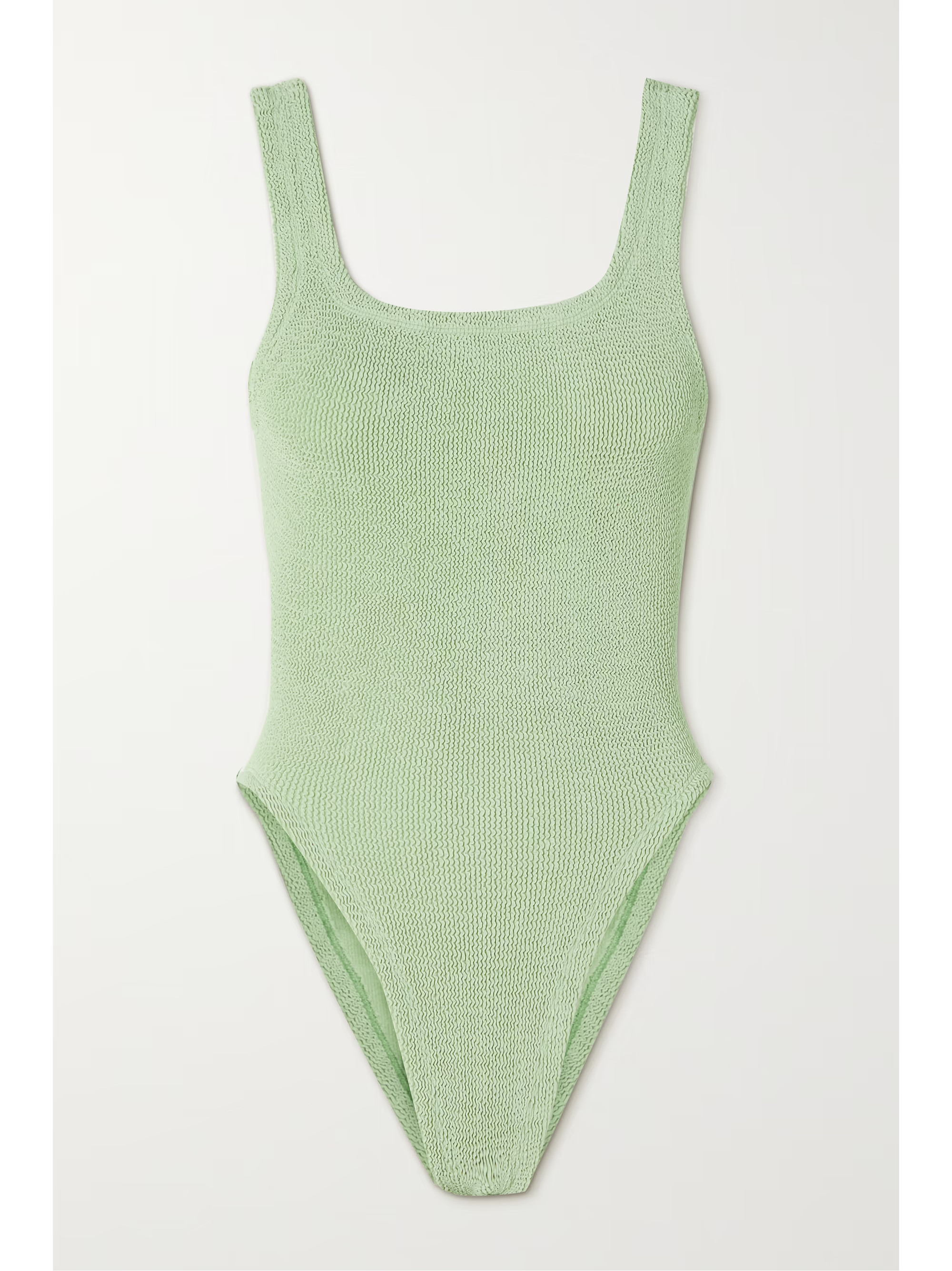 + NET SUSTAIN open-back seersucker swimsuit | NET-A-PORTER (US)