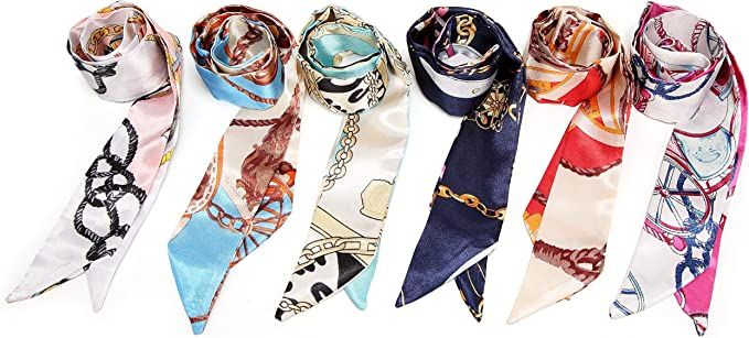 Obosoyo 6pcs Fashion Bag Handbag Handle Ribbon Scarf Neckerchief Scarf Package Band Hair Head Dec... | Amazon (US)