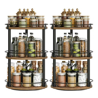 Set Of 2 Spice Rack 3-tier Spinning Organize | Wayfair North America