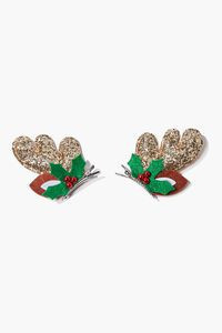 Sequin Reindeer Hair Gator Clip Set | Forever 21 (US)