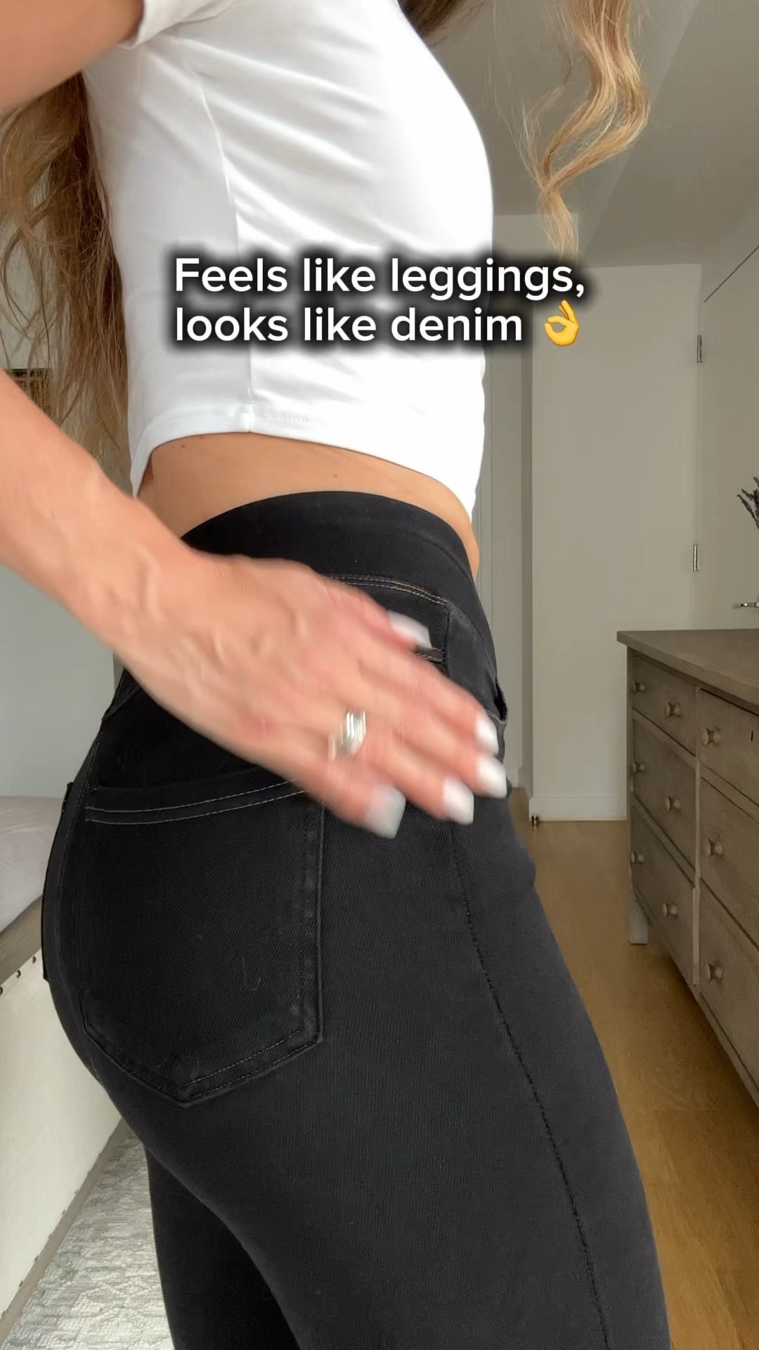 Comfortable leggings that look like denim 
Wearing size S 

#LTKFindsUnder100 #LTKStyleTip #LTKActive