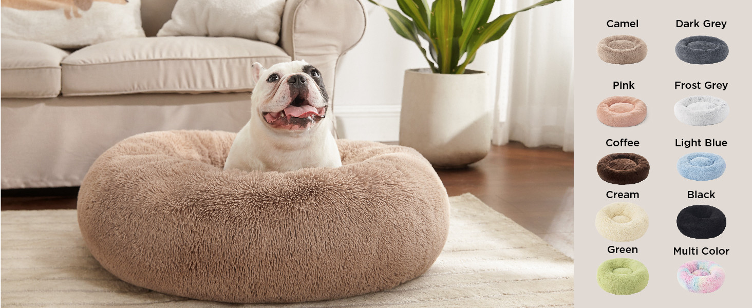Bedsure Calming Dog Bed for Small Dogs - Donut Washable Small Pet Bed, 23 inches Anti-Slip Round ... | Amazon (US)