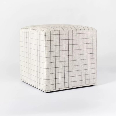 Lynwood Square Upholstered Cube Ottoman - Threshold with Studio McGee | eBay US