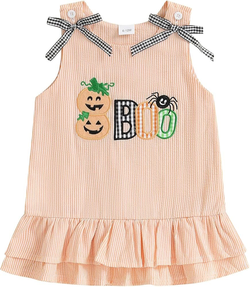 Toddler Baby Girl Christmas Outfit Doll Collar Smocked Dress Christmas Tree Embroidery Dresses Cu... | Amazon (US)