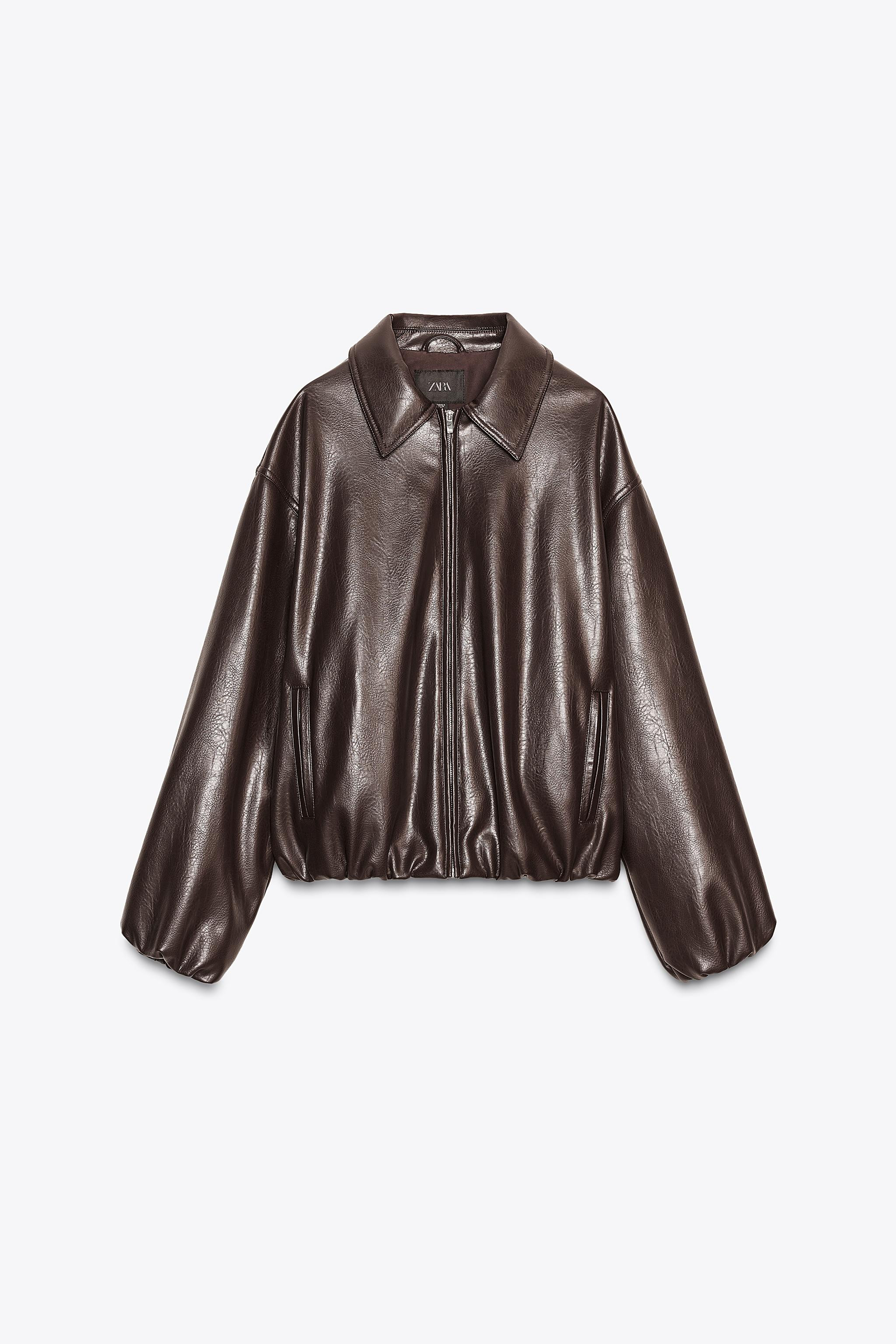 FAUX LEATHER BOMBER JACKET | Zara US