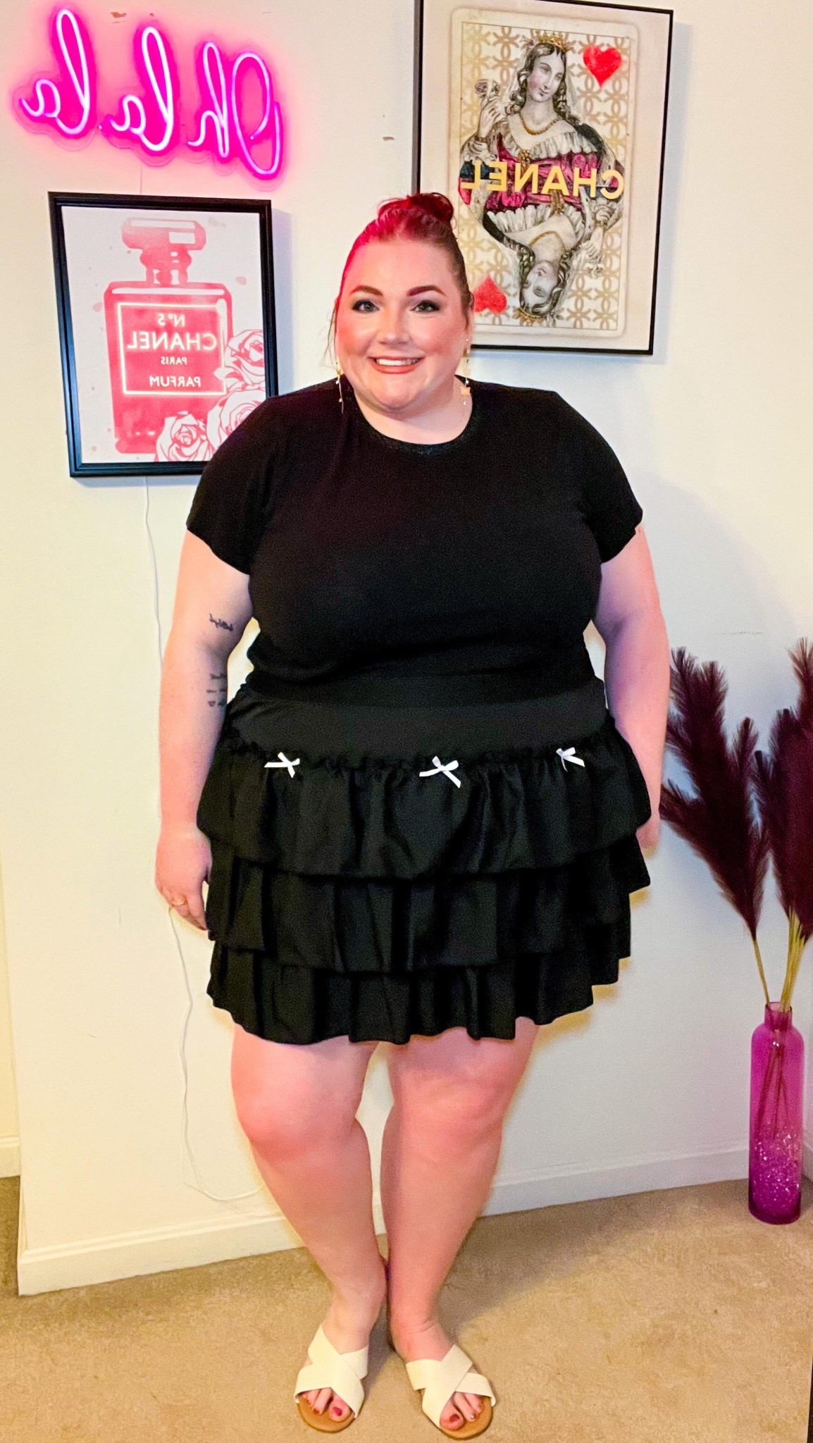 Bows, ruffles, lace, and some sparkle can solve a lot of world problems. Or at least make you smile. When in doubt, put a bow on it! 
🎀🪩🍸

This tiered ruffle bow mini skirt from @makemechic on @amazon is seriously SO GOOD! It’s so girly, curve friendly & flattering! It has an elastic waistband and isn’t too short, length wise! This skirt is perfect for concerts, date nights, shopping with the girls, etc! Comes in sizes Large Plus- 4XL! 

This sequin tassel mesh sheer crop top also from @makemechic is just fun! 🤩 Just pop a tank top on & some leather pants or skirt/shorts and you’ll be ready for a night on the town! ✨ There is little to no stretch, so if you want it to fit a little bit bigger, size up! Comes in sizes Large Plus- 4XL! 

Shop both of these beauts over on my Amazon Storefront & on my @shop.ltk 🛍️ Also both items are linked in my stories! 

#makemechic #makemechicfashion #amazonfashion #amazonfashionfinds #amazonplussize #amazoninfluencer #plussizeskirt #plussizetops #sequintops #ruffleskirt #bows

#LTKSeasonal #LTKPlusSize #LTKFindsUnder50