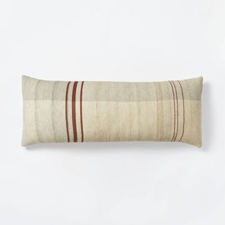Oversized Space Dyed Striped Lumbar Throw Pillow Neutral/Gray - Threshold™ designed with Studio... | Target
