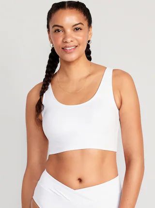 Matching Scoop-Neck Longline Bikini Swim Top for Women | Old Navy (US)