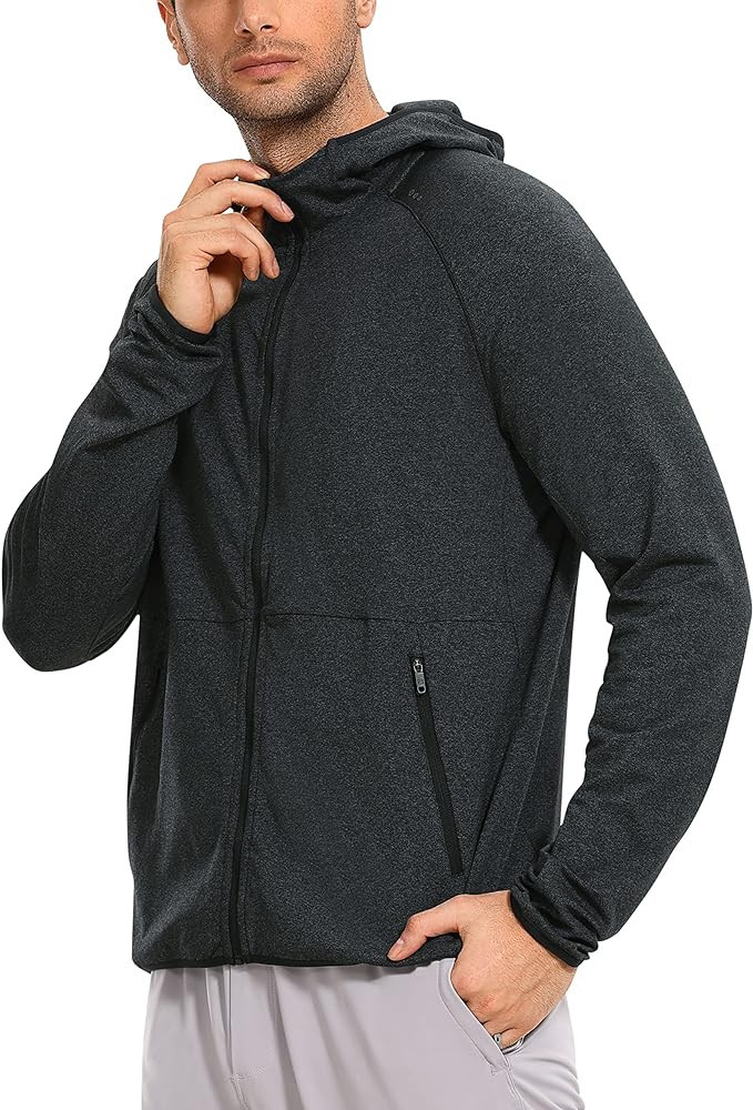 CRZ YOGA Men's Brushed Comfy Zip Up Hoodie Lightweight Athletic Running Jackets Workout Long Slee... | Amazon (US)