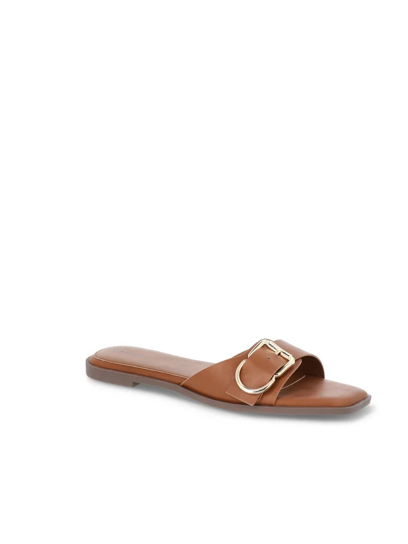 Free Assembly Women's Buckle Slide Sandals, Sizes 6-11 | Walmart (US)