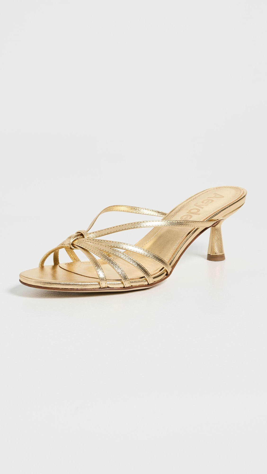 Abby Laminated Nappa Leather Gold Sandals | Shopbop