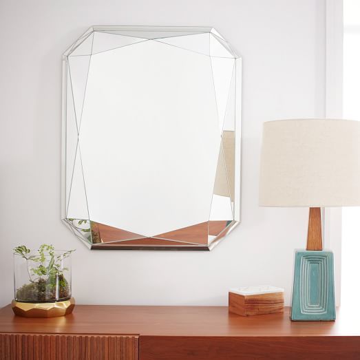 Faceted Emerald Cut Wall Mirror - 30&quot; | West Elm (US)
