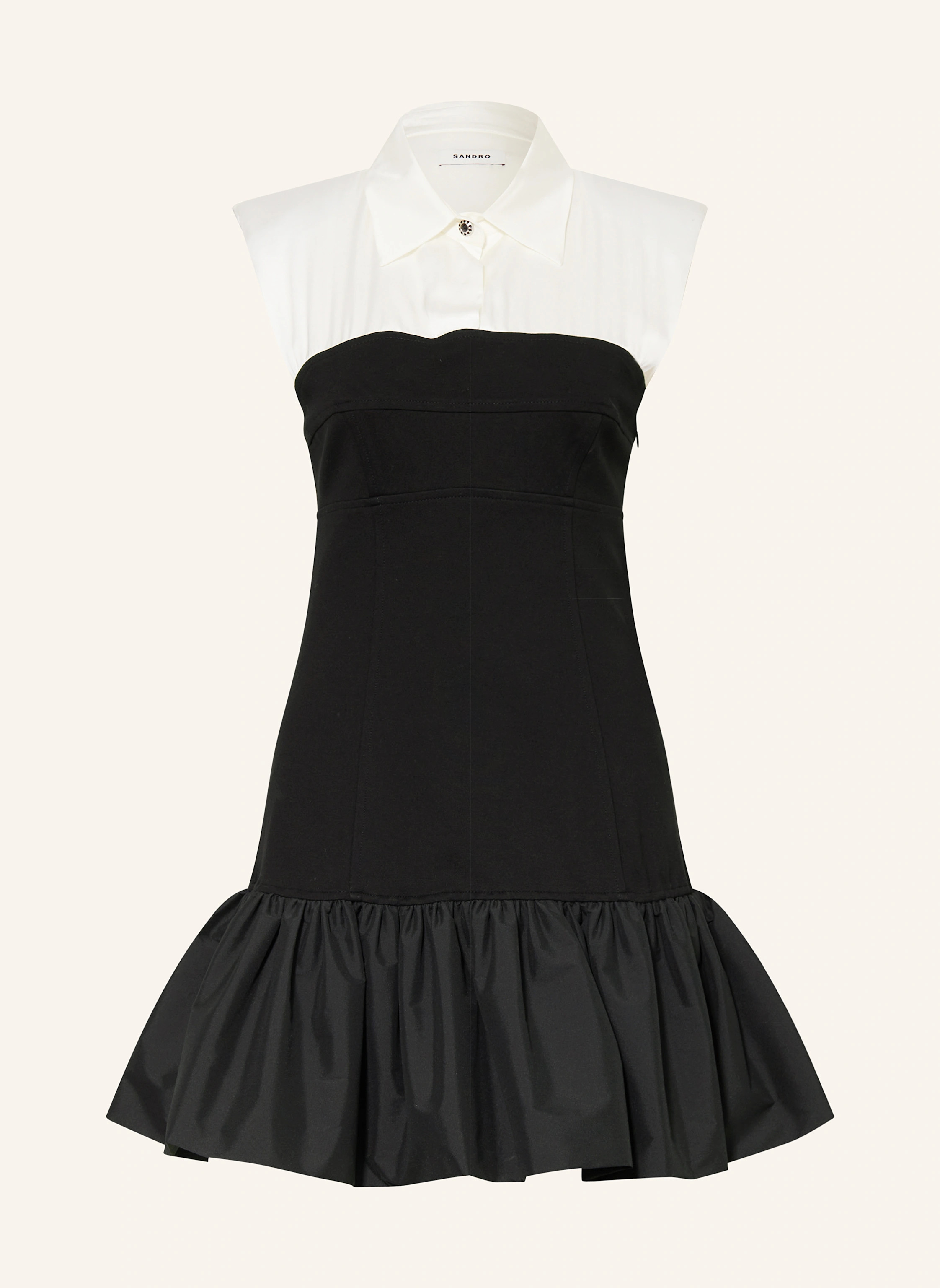 SANDRO Kleid im Materialmix in ecru/ schwarz | Breuninger (DACH)