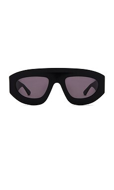 Bottega Veneta Pilot Mask Sunglasses in Black & Grey from Revolve.com | Revolve Clothing (Global)