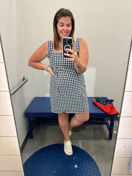 Linen and blue and white gingham…sign me up! 😍 This Old Navy dress is one that you will love all summer long! You can style it for the office or you can style it for our upcoming patriotic holidays! The dress runs TTS, comes in a few different color options and is currently 50% off with code FIFTY! 

#LTKMidsize #LTKSaleAlert #LTKFindsUnder50