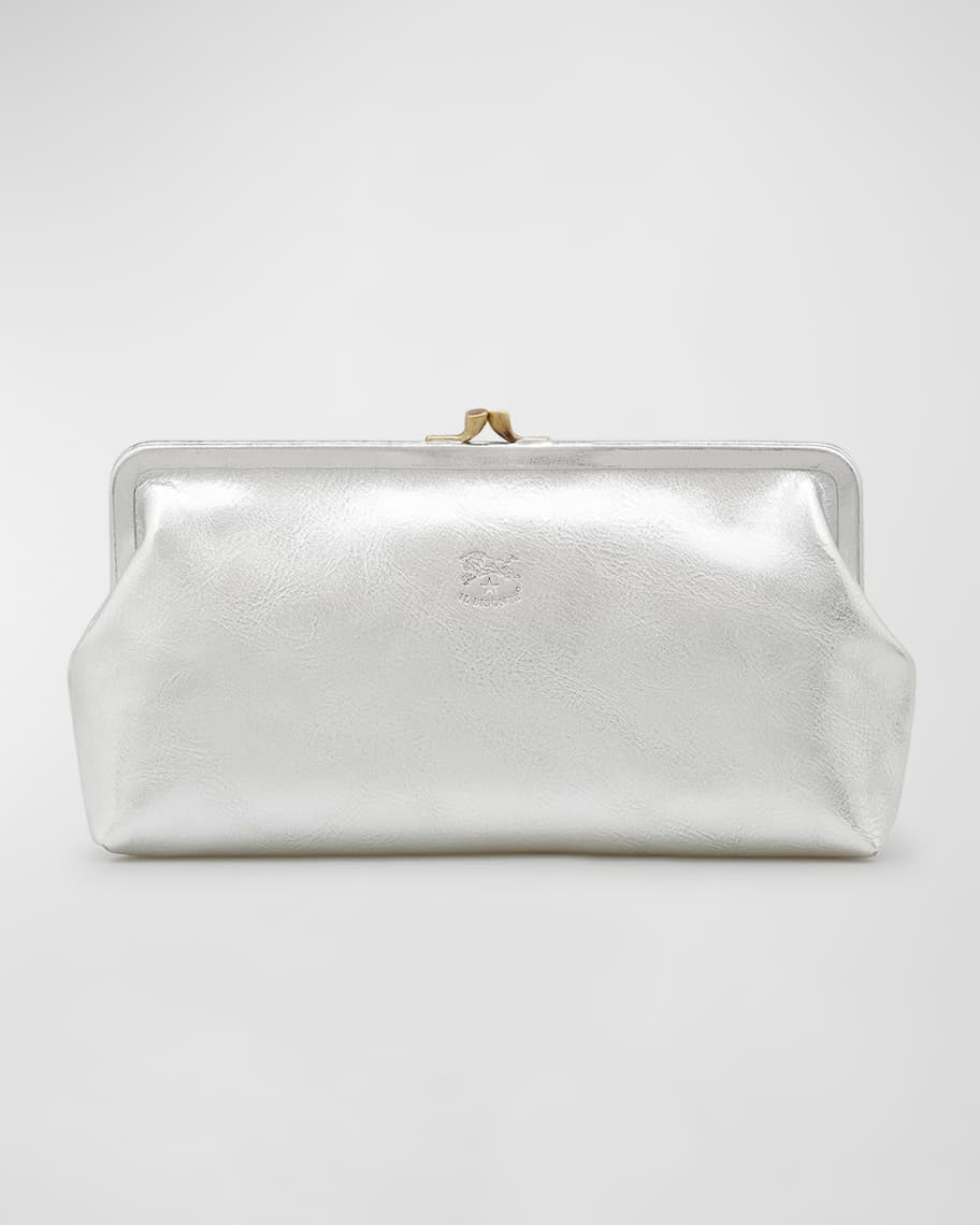 Classic Vaccjetta Leather Clutch Bag | Neiman Marcus