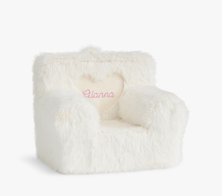 Anywhere Chair®, Faux Fur Carved Hearts | Pottery Barn Kids