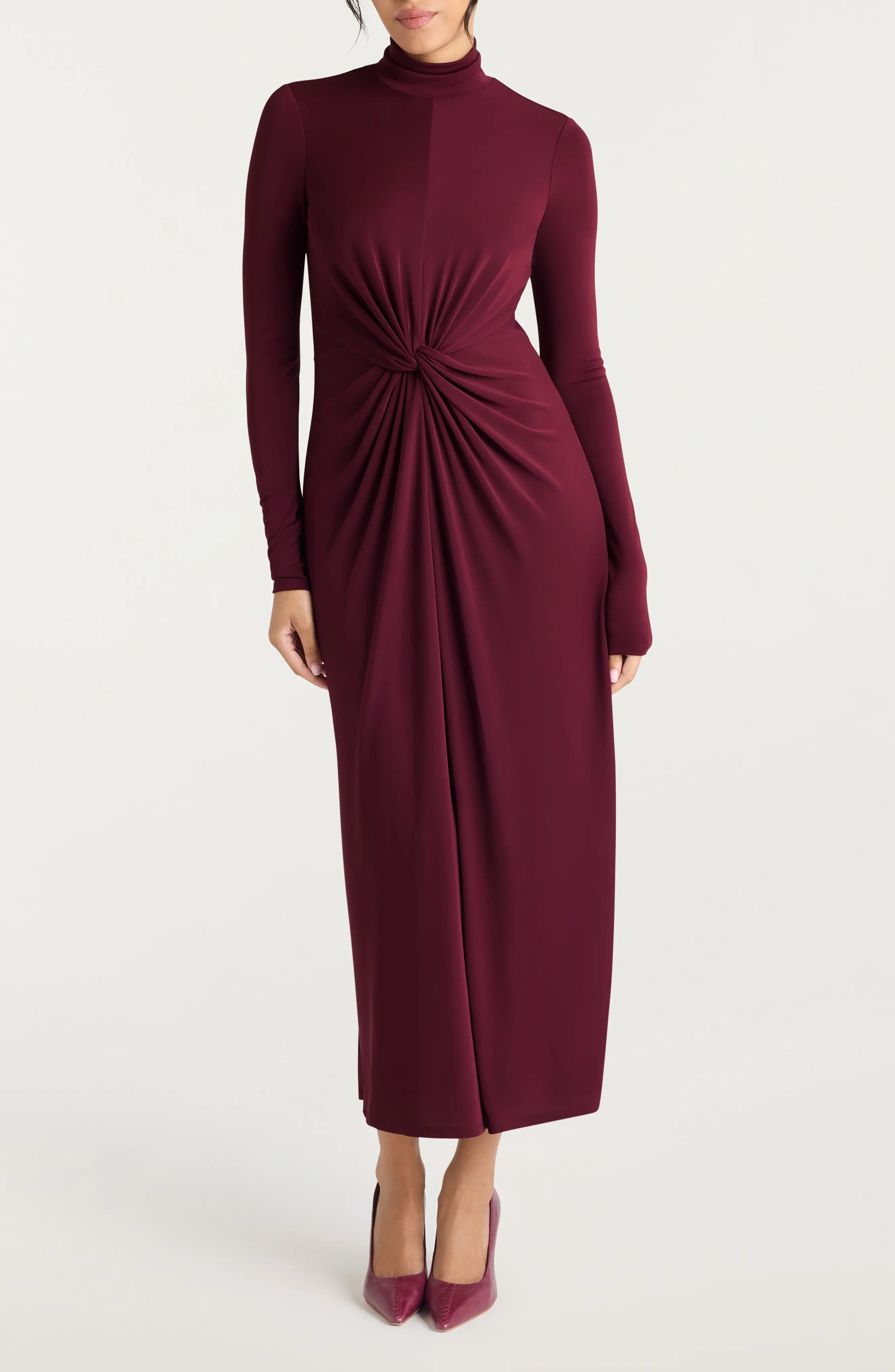 Cinq \u00e0 Sept Tovianna Knot Front Long Sleeve Dress (Women) | Nordstromrack | Nordstrom Rack