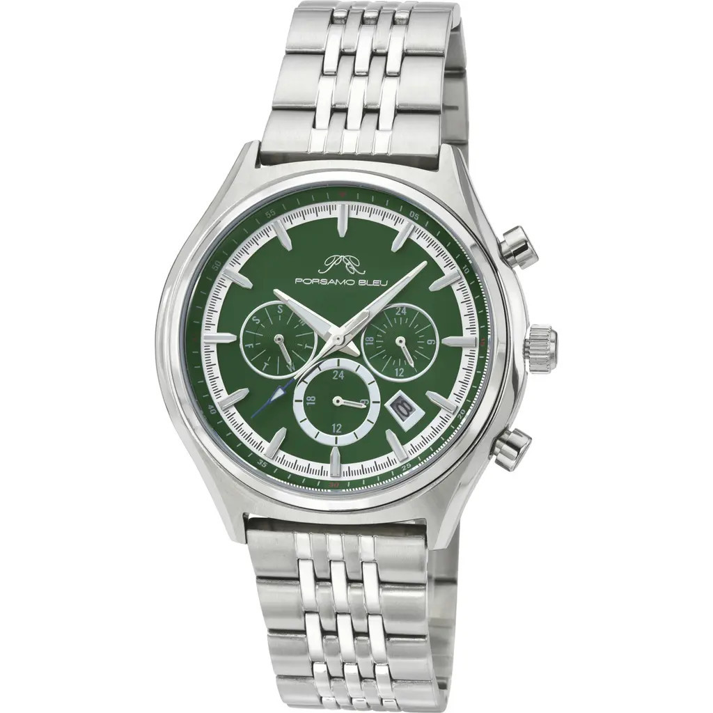 PORSAMO BLEU Charlie Multifunction Bracelet Strap Watch, 45mm in Silver at Nordstrom Rack | Nordstrom Rack