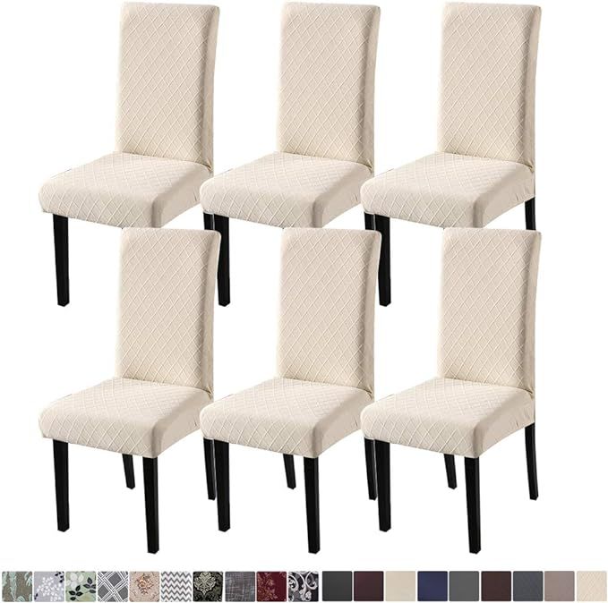 Fuloon 6 Pack Super Fit Stretch Removable Washable Short Dining Chair Protector Cover Seat Slipco... | Amazon (US)