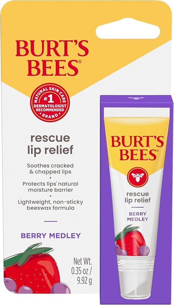 Burt's Bees Stocking Stuffers, Rescue Lip Relief, Berry Medley, Hydrating Lip Balm for Dry Cracke... | Amazon (US)