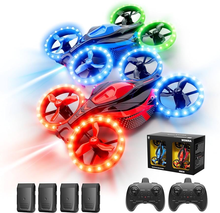 ARMEW Mini Drone for Kids,Beginners,Adults, 2Pack Battle Drone, Small RC Drone Quadcopter with LE... | Amazon (US)