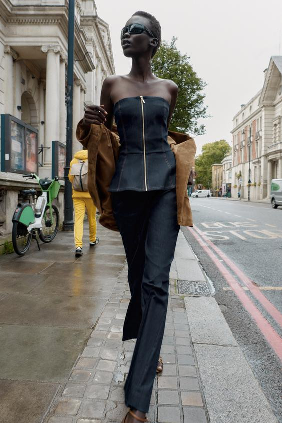 Z1975 DENIM BUSTIER TOP | Zara US